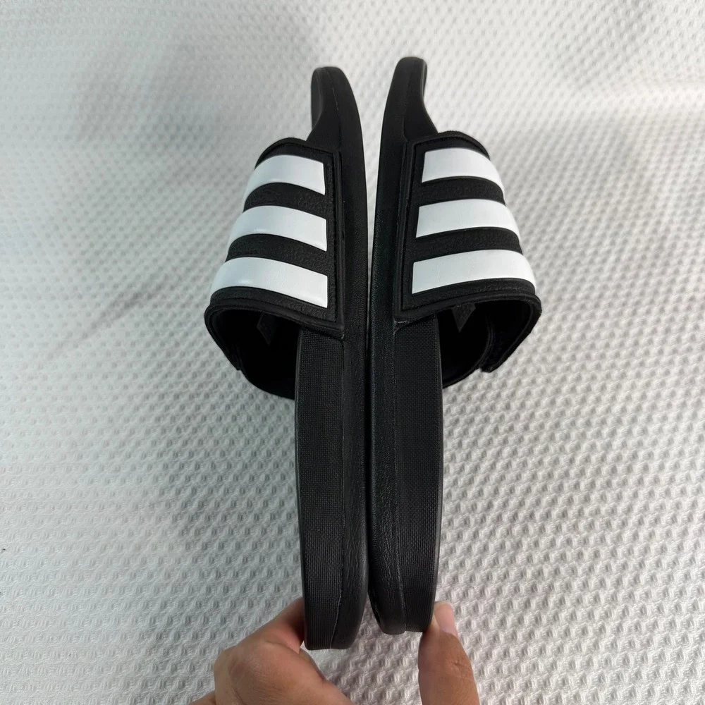 Adidas Adilette Slides Black White Adjustable Strap Sandals Mens 5 W6